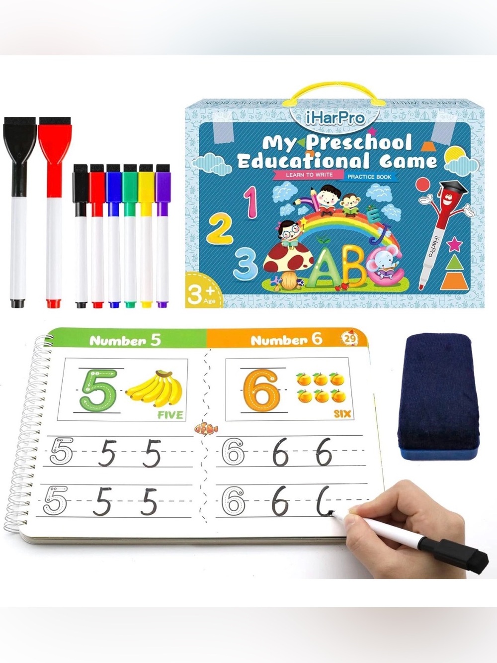 iHarPro My Preschool Educational Game Learn to Write Practice Book Brand New